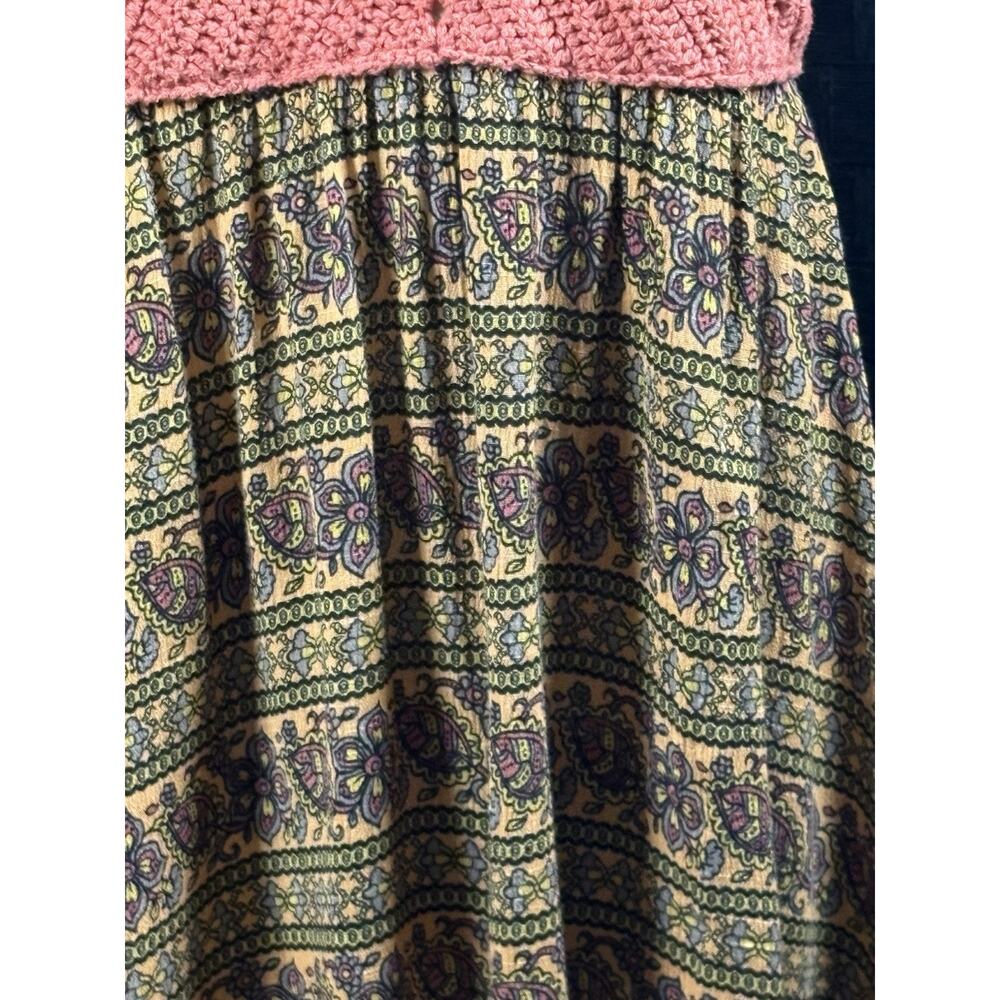 American Rag XL Columbus Crochet Halter Top Dress Boho Tunic Paisley Shirt - Picture 2 of 13